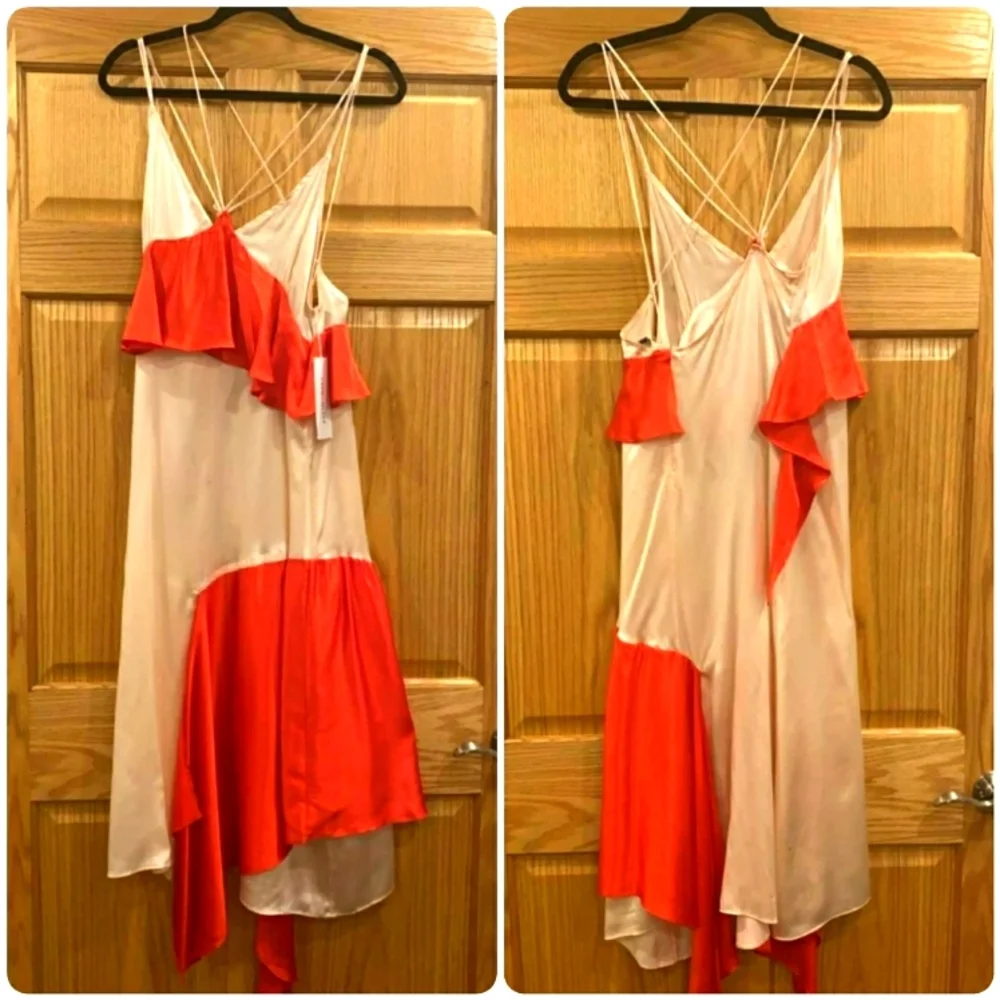 Each x Other Ruffled Assymetric Dress in Red - Picture 3 of 17